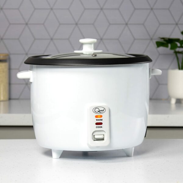 Quest 35450 2.5L Rice Cooker/Up to 12 Servings/Non-Stick Removable Bowl/Keep Warm Functionality / 900W / Includes Measuring Cup & Spatula