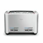 Sage - The Smart Toast - 4-Slice Toaster, 2000 W - Extra Wide Slots, 5 Browning Levels, Automated Lowering, Easy to Clean - Frozen, Crumpet, Lift & Look - Bagel, Toast, Bread - Brushed Aluminium