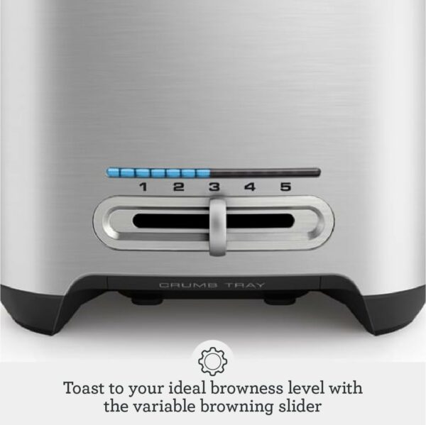 Sage - The Smart Toast 2-Slice Toaster - 2 Extra-Wide Slots - A Bit More, Lift & Look, Defrost & Bagel Settings - Brushed Aluminium