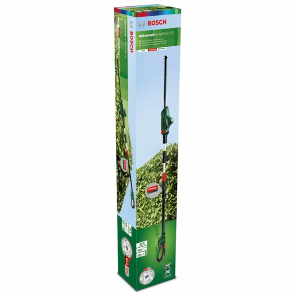 Bosch Cordless Telescopic Hedge Trimmer UniversalHedgePole 18 (1 battery, 18 Volt system, in carton packaging)