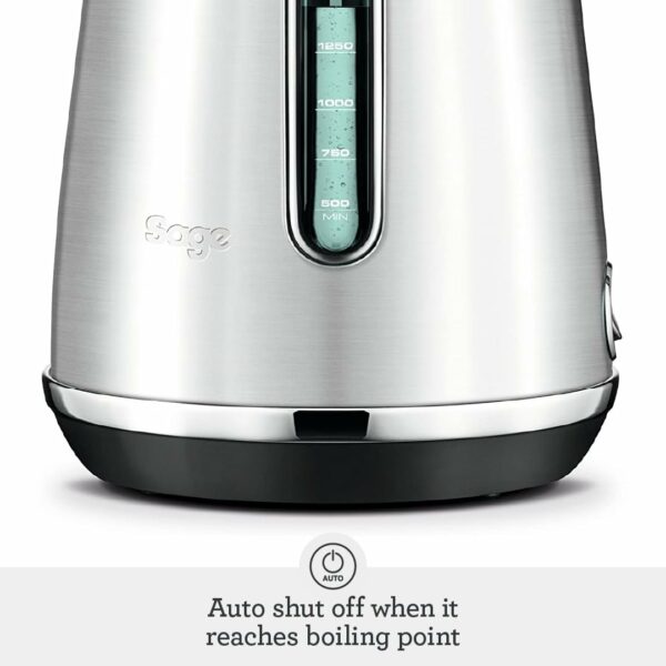 Sage - The Soft Top Luxe Quiet Electric Kettle - Fast Boil - 1.7L Cordless Kettle, Brushed Stainless Steel