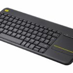 Logitech K400 Plus Wireless Touch TV Keyboard With Easy Media Control and Built-in Touchpad, HTPC Keyboard for PC-connected TV, Windows, Android, Chrome OS, Laptop, QWERTY UK English Layout - Black