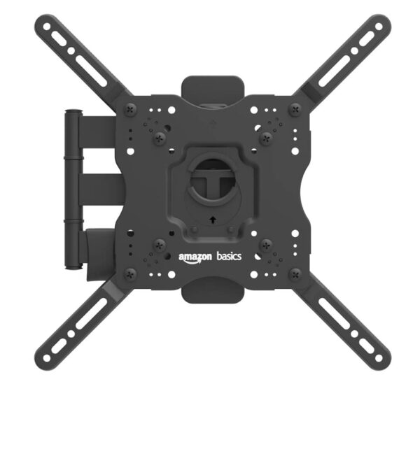 Amazon Basics TV Wall Bracket for 26-55 inch(66cm-140cm) TVs, Swivels Tilts TV Wall Mount for Flat & Curved TV, VESA 100x100mm to 400x400mm, holds up to 36kg, Black