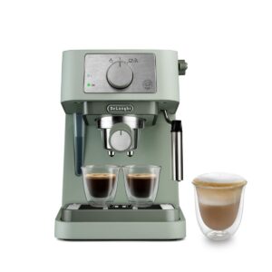 De'Longhi Manual Coffee Machine Stilosa EC260.GR, 15 Bar Pressure, Cappuccino System, Automatic Switch-Off, Compatible with ESE pods, 2 Level Tray, Capacity 1L, Green