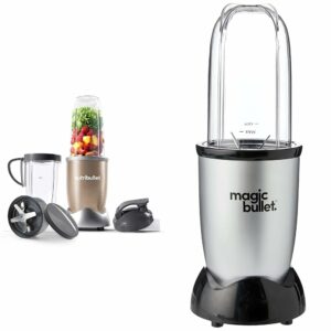 NutriBullet NBLP9 900W Blender Champagne Multi-Function Cold Beverage Smoothie Maker- 2 Cup Sizes and Stay Fresh Lid & Magic Bullet 4pc Starter Kit