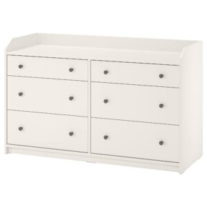 IKEA HAUGA Chest of 6 Drawers, 138x84 cm, White