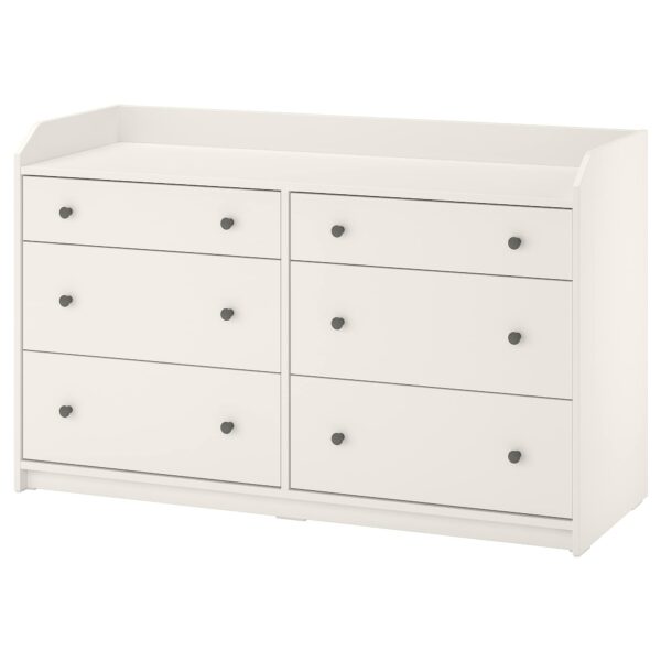 IKEA HAUGA Chest of 6 Drawers, 138x84 cm, White