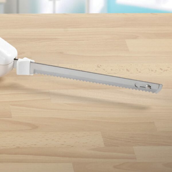 Russell Hobbs Food Collection Electric Carving Knife with dual serated 203mm stainless steel blades, Power & blade release button, Dishwasher safe blades, Easy wrap cord storage, 120W, 13892