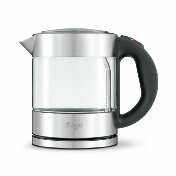 Sage - The Compact Kettle Pure - Quiet and Cordless Electric Kettle - Fast Boil, Easy to Clean Glass - 1 L Capacity, 2400 W - Brushed Stainless Steel