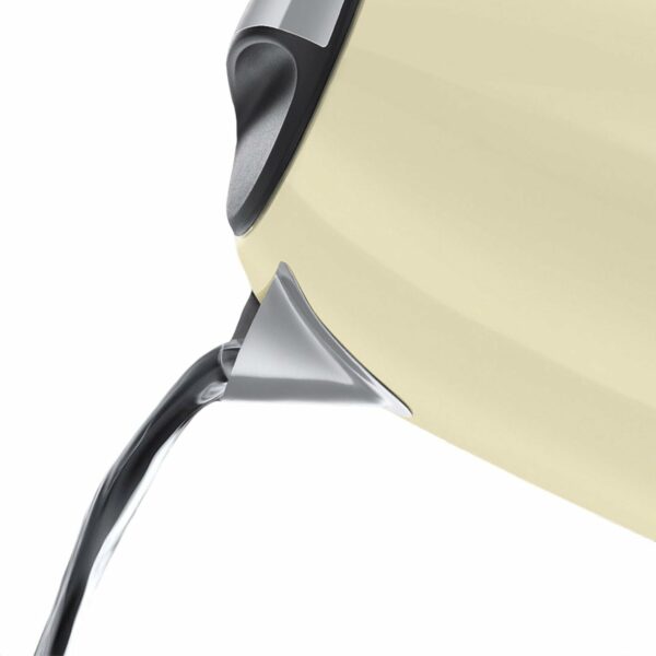 Russell Hobbs Cream Stainless Steel 1.7L Cordless Electric Kettle with black handle (Fast Boil 3KW, Removable washable anti-scale filter, Pull to open hinged lid, Perfect pour spout) 20415
