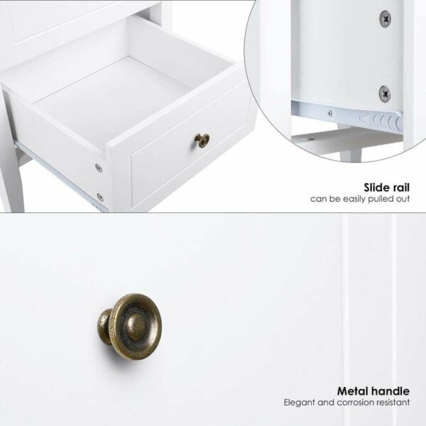 Nightstand Chest of Drawers Set of 2 Bedside Table Nightstand Storage Cabinet with 2 Drawers Handles 50x40x55.5cm Side table (Size : 2)