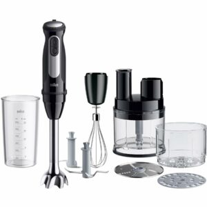 Braun MultiQuick 5 Pro MQ 55.755 M, Hand Blender With PowerBell Plus Technology, 25 Speed Wheel & Turbo, EasyClick System Plus, Mini Food Processor Included, Metal Whisk & 500ml Beaker, 1000W, Black