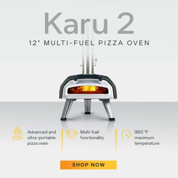 Ooni Karu 2 Multi-Fuel Outdoor Pizza Oven - Wood and Gas Outdoor Pizza Oven with Pizza Stone Intergrated Thermometer, Pizza Oven Outdoor