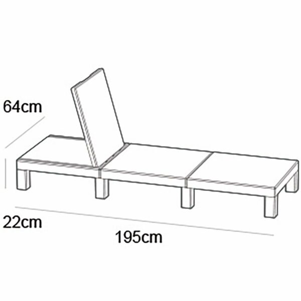 Allibert by Keter Daytona Sunlounger, Graphite with Grey Cushion