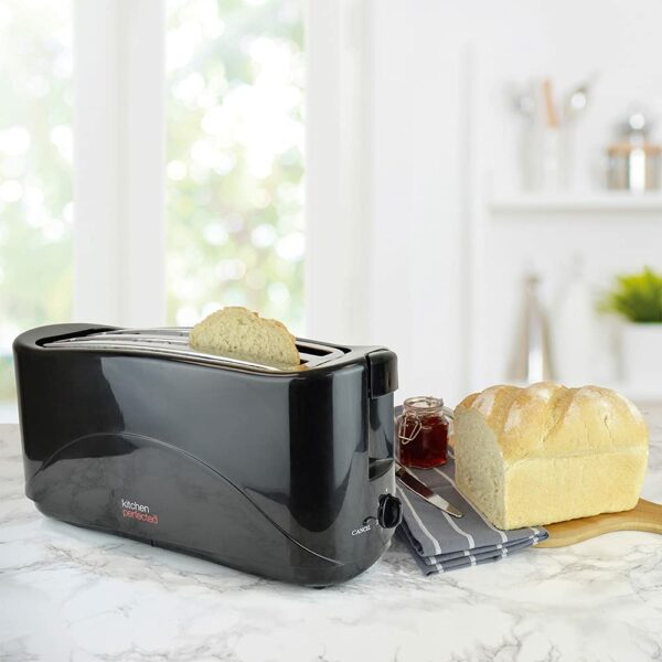 KitchenPerfected 4 Slice Long Slot Toaster - Black - E2112BK