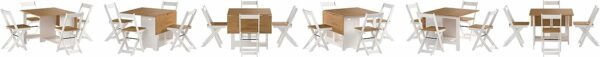 Santos Butterfly Dining Set in White/Distressed Waxed Pine