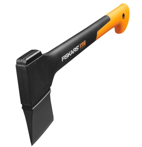 Fiskars Chopping Axe S X10, Storage and Carrying Case Included, Length: 44 cm, Non-Stick Coating, Steel Blade/Fibreglass Handle, Black/Orange, 1015619