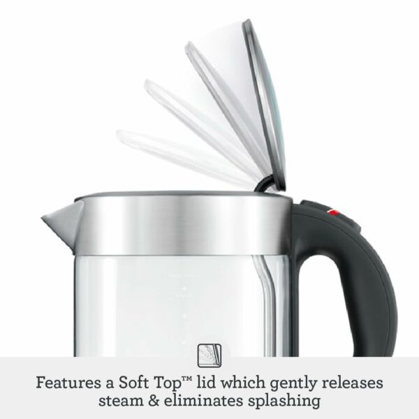 Sage - The Compact Kettle Pure - Quiet and Cordless Electric Kettle - Fast Boil, Easy to Clean Glass - 1 L Capacity, 2400 W - Brushed Stainless Steel