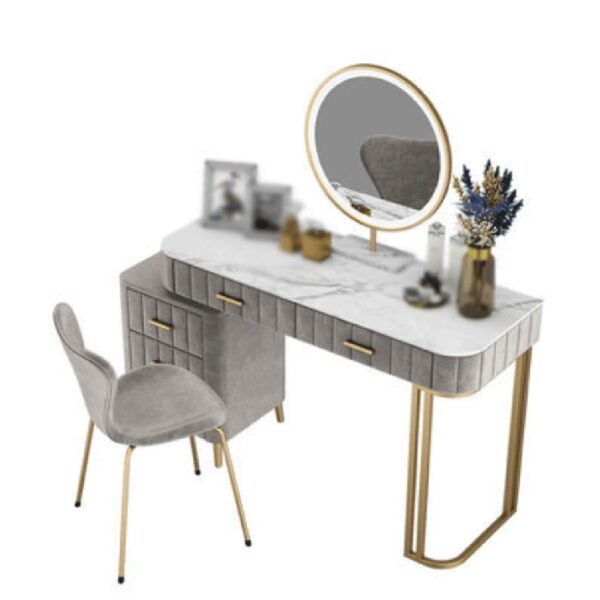 ZGJHFF Bedroom Velvet Dressing Table Makeup Table and Chair with Lighted Small Household Dressing Table