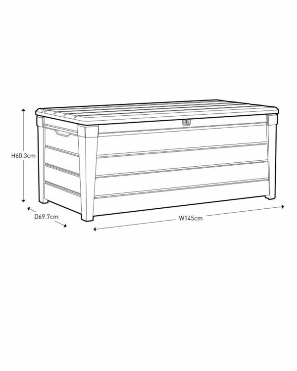 Keter Brightwood 454L Outdoor 60% recycled Garden Furniture Storage Box Brown Wood Panel Effect Fade Free All Weather Resistant