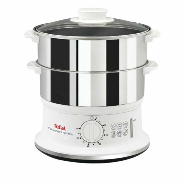 Tefal VC145140 Convenient Series Steamer, 2 Durable Stainless Steel Bowls, Silver, COS2530738