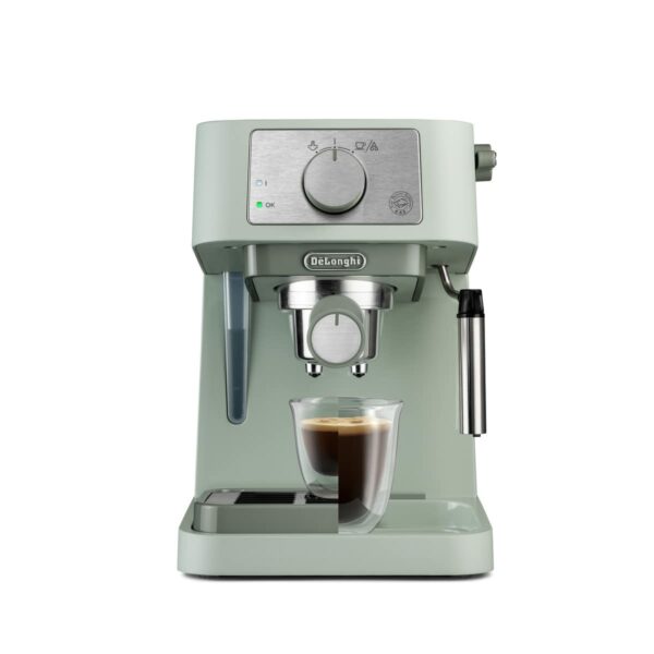 De'Longhi Manual Coffee Machine Stilosa EC260.GR, 15 Bar Pressure, Cappuccino System, Automatic Switch-Off, Compatible with ESE pods, 2 Level Tray, Capacity 1L, Green