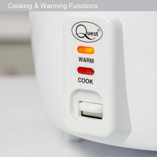 Quest 35530 0.8L Rice Cooker/Up to 4 Servings/Non-Stick Removable Bowl/Keep Warm Functionality/Includes Measuring Cup & Spatula/Cook White or Brown Rice, Porridge and more