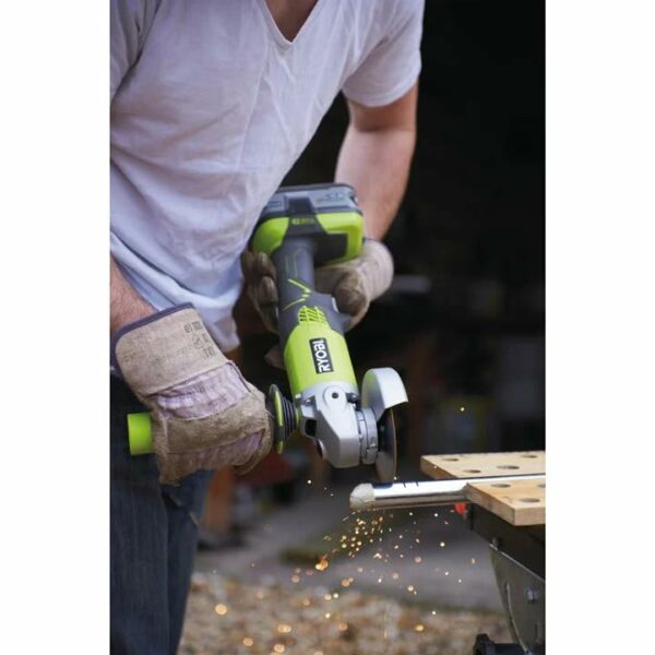 Ryobi R18AG-0 ONE+ Angle Grinder, 18V (Body Only), Green & Black