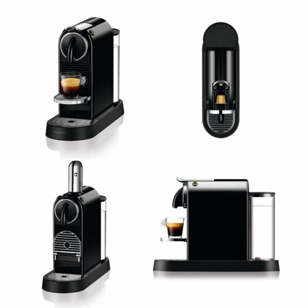 Nespresso De'Longhi CitiZ EN167.B, Capsule, Single-Serve Pod Coffee Machine, Compact Design, 19 Bar Pressure, 2 Cup Sizes, Welcome Set Included, Black, Plastic, 1260 W