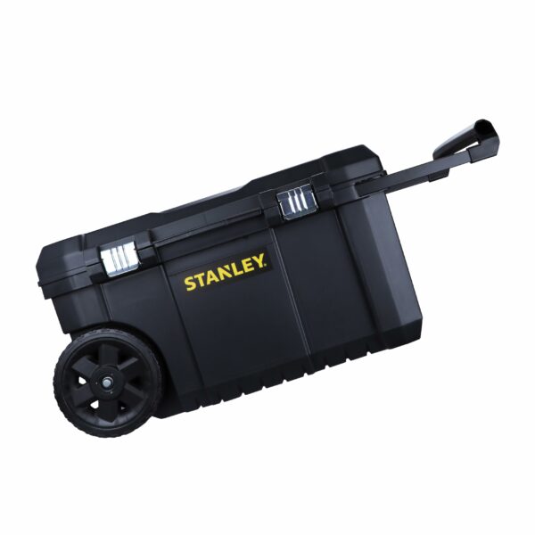 Stanley Rolling Toolbox Chest with Heavy Duty Metal Latch, 2 Lid Organisers for Small Parts, Portable Tote Tray for Tools, STST1-80150