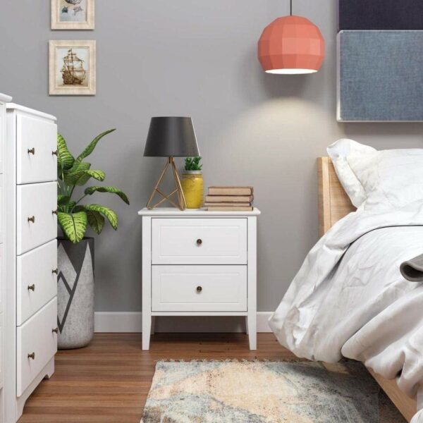 Nightstand Chest of Drawers Set of 2 Bedside Table Nightstand Storage Cabinet with 2 Drawers Handles 50x40x55.5cm Side table (Size : 2)