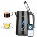 Smart Kettle by WeeKett - voice control with Amazon Alexa, Google & Siri, Temperature Control, Keep Warm, LED Touch Display, Stainless Steel Insulated, Cool Touch, BPA Free, Black, 3000W, 1.7L
