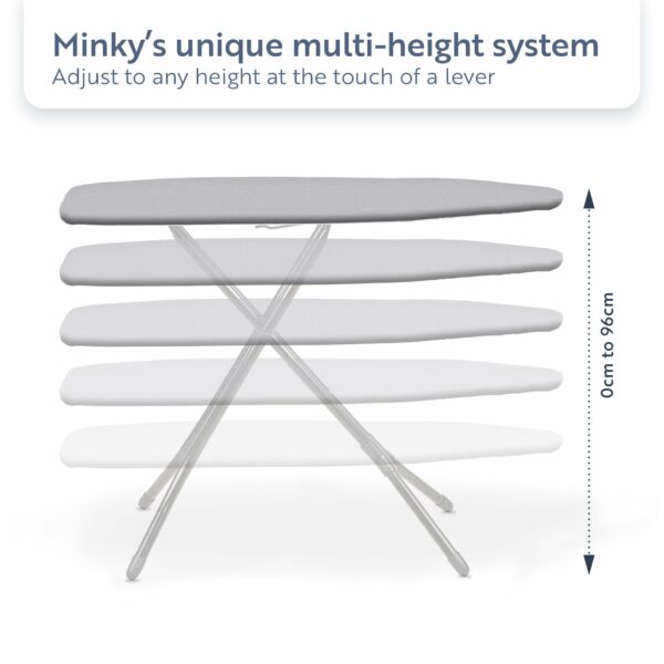 Minky Premium Ironing Board - Grey/Green - 122 x 38 cm