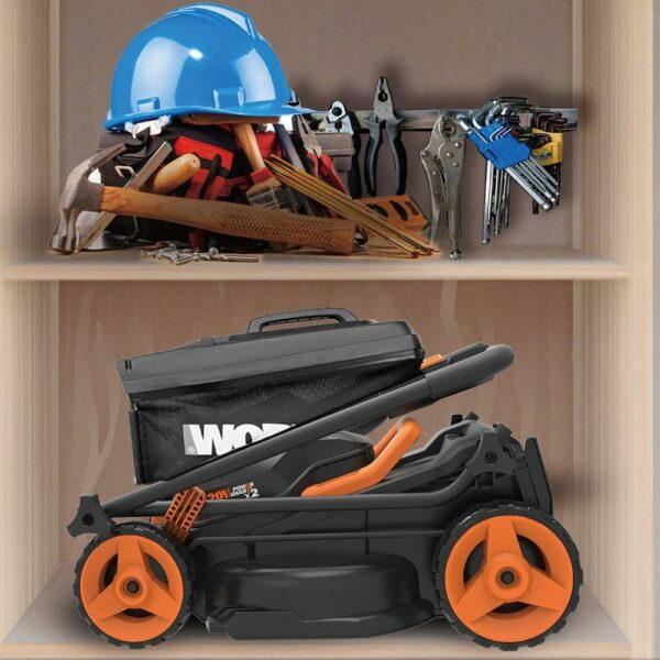 Worx Cordless Lawnmower WG779E.2 40V 34cm – Ideal for Small to Medium Gardens (Up to 400㎡) – Includes 2x 2.0Ah Batteries Charger