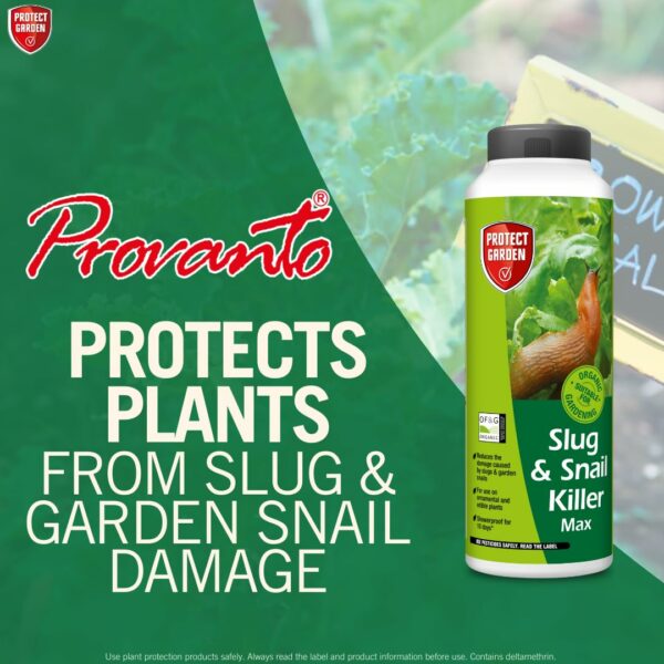 PROTECT GARDEN 86601082 Slug & Snail Killer Max, 800G - Powerful Slug Killer Pellets - for Protecting Ornamental Plants and Garden Vegetables - Snail Repellant - Approved for Organic Gardening