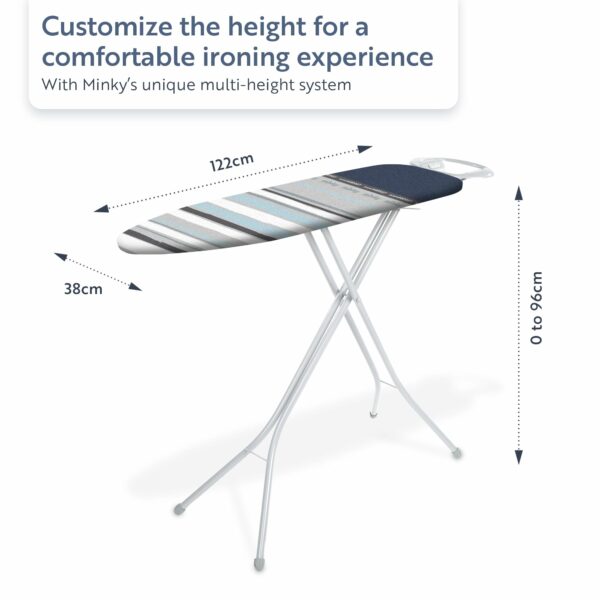 Minky Premium Ironing Board - Grey/Green - 122 x 38 cm