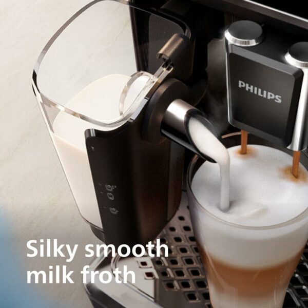 Philips 5400 Series Fully Automatic Espresso Machine - 12 Coffees, Easy-To-Clean LatteGo Milk System, Intuitive Display, Customizable Coffee Settings, Sleek Design(EP5446/70)