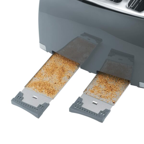 Russell Hobbs Honeycomb 4 Slice Toaster (Independent & Extra wide slots with high lift, 6 Browning levels, Frozen/Cancel/Reheat function, Removable crumb tray, 1500W, Grey textured high gloss) 26073