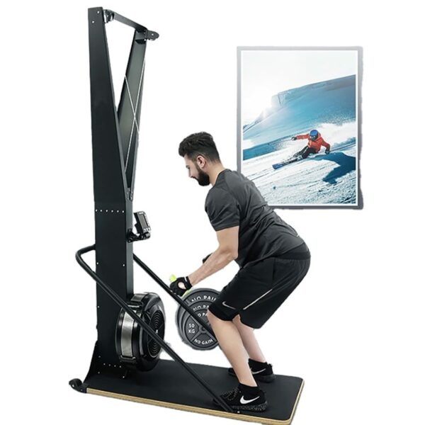 Ski Exercise Machine, Ski Machine with Display Monitor, Indoor Ski Cross Trainer Machine, Ski Exercise Machine Strength Training Leg Machine, Cardio Exercise Equipment