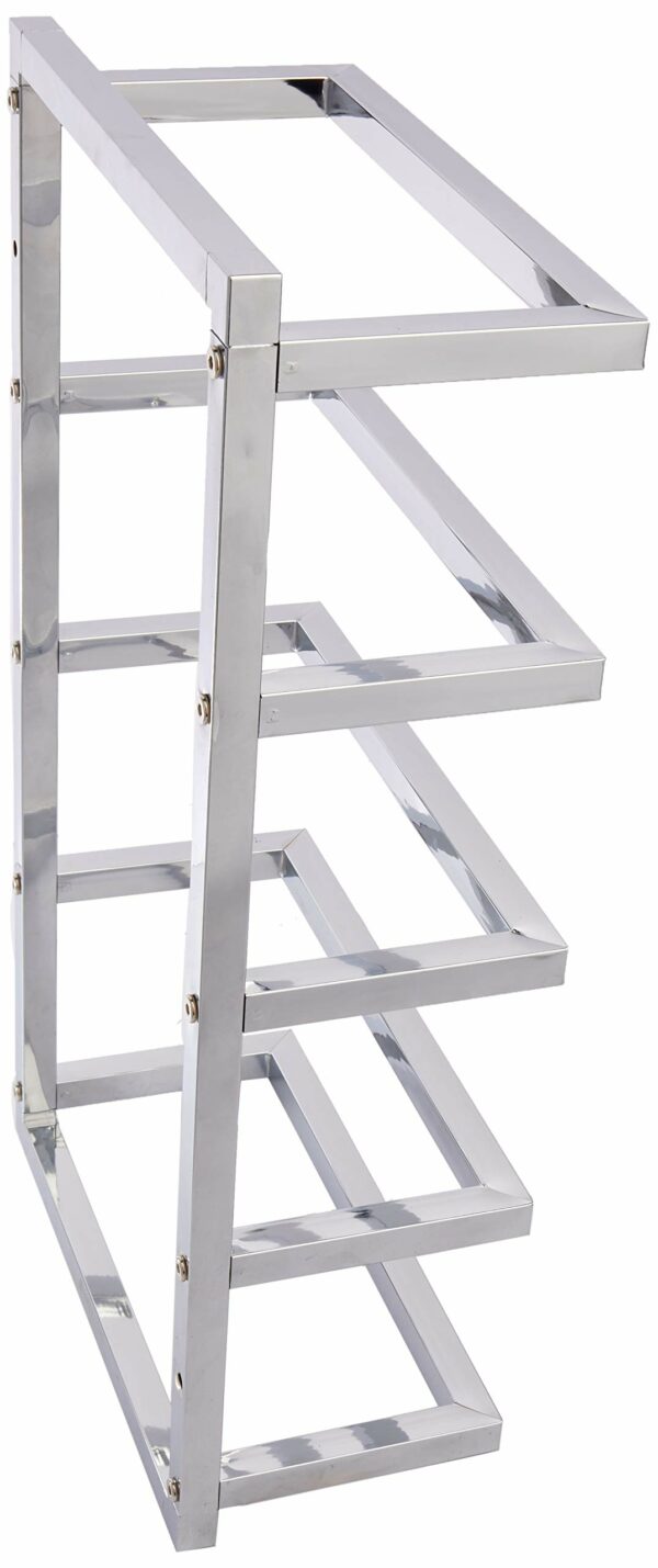 House Homestyle Chrome Towel Holder, Wall Mountable 5 Tier Hanging Towel Storage Rail/Rack for Bathroom, En Suite or Toilet