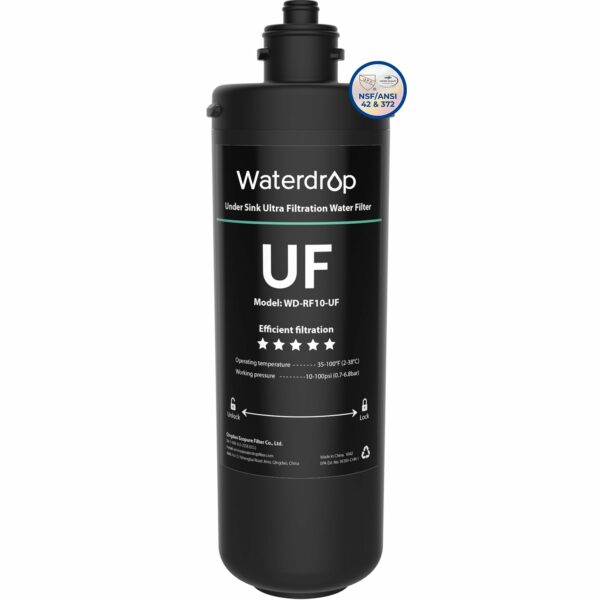 Waterdrop RF10-UF 0.01 Micron Replacement Filter Cartridge for 10UA/10UA-UF/10UB/10UB-UF Under Sink Water Filter, Reduces Lead, Chlorine, Bad Taste & Odor, 8K Gallons High Capacity
