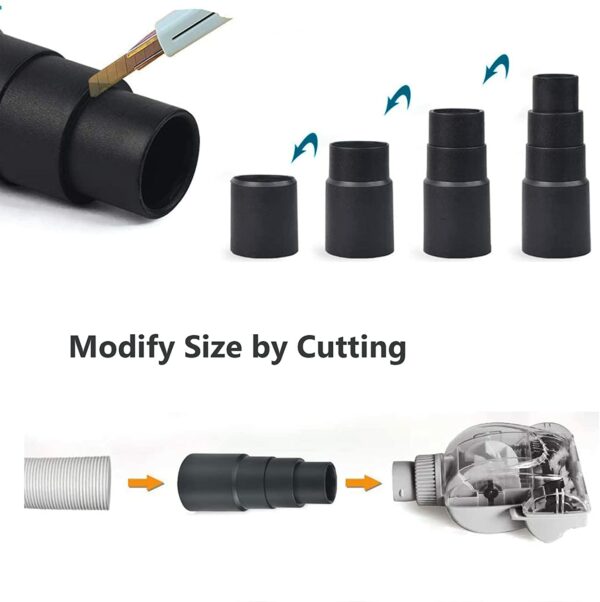 3 Pcs Universal Vacuum Adapter,Vacuum Clearner Adapter for Power Tools,Sander Dust Extraction Hose Adaptor for Makita Random Orbital Sander, Jigsaw, Circular Saw Reducer (26.5mm,32.5mm,34.5mm,40.5mm)