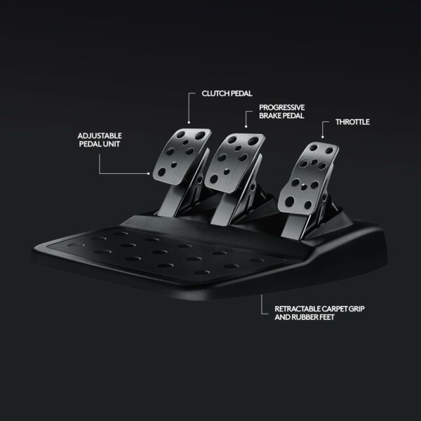 Logitech G G920 Driving Force Racing Wheel and Floor Pedals, Real Force Feedback, Stainless Steel Paddle Shifters, Leather Steering Wheel Cover for Xbox Series X|S, Xbox One, PC, Mac - Black