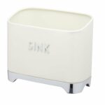 KitchenCraft Lovello Retro Metal Kitchen Sink Tidy, 20 x 10 x 17 cm (8" x 4" x 6.5") - Vanilla Cream
