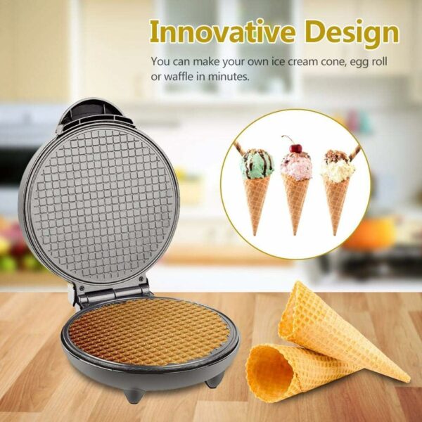 Electric Waffle Cone Maker Machine, Double Side Heating, Non-Stick Stainless Steel Mould, Biscuit Ice Cream Egg Rolls Dessert Baking Pan Kitchen Bakeware Tools