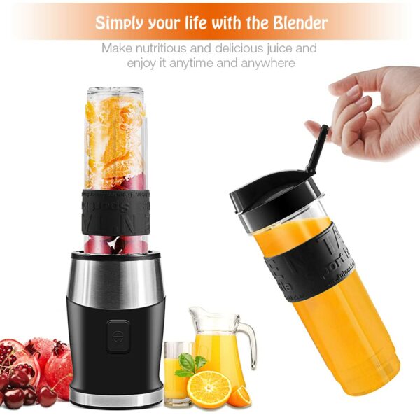 Blender Smoothie Maker, 700W Blender, Portable Food Chopper and Grinder, 570ml BPA Free Bottle, 300ml Grinder Cup, 1200ml Jug, Processor Blenders for Kitchen (TB18SM)