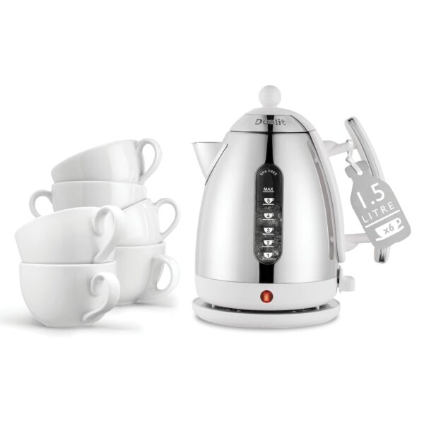 Dualit Lite Kettle - 1.5L Jug Kettle - Polished with Gloss White, High Gloss Finish - Fast Boiling Kettle by Dualit - 72015