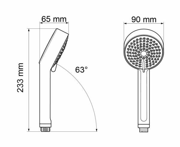 Mira Showers Beat Showerhead Handheld 4 Spray Shower Head 90 MM Chrome 2.1703.012