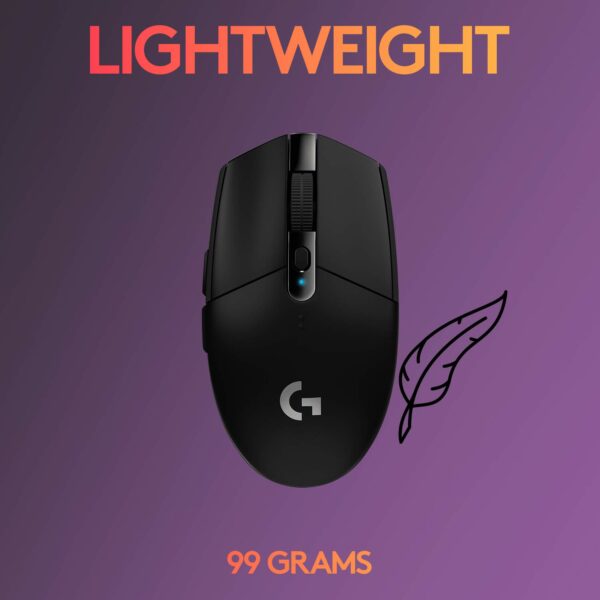 Logitech G305 LIGHTSPEED Wireless Gaming Mouse, HERO 12K Sensor, 12,000 DPI, Lightweight, 6 Programmable Buttons, 250h Battery Life, On-Board Memory, PC/Mac - Black