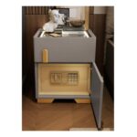 Smart Nightstand Hidden Safe with Charging Station and Drawer, Bedside Table with Touch Sensor Light, Storage Cabinet Nightstands for Bedroom Living Room(40 * 35 * 50cm) (Color : Gray)